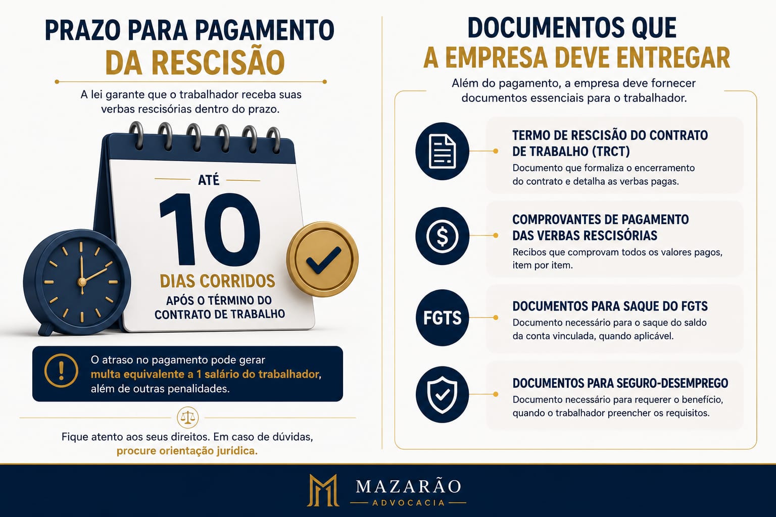 Prazo legal para o pagamento das verbas rescisórias